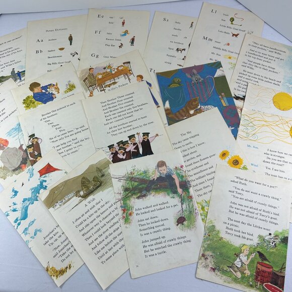 Lot Ephemera Vintage Childrens Book Pages Scrapbooking Junk Journal Raggedy Ann - Picture 6 of 9